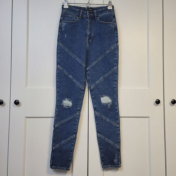 Retrofete PANELED DISTRESSED HIGH-RISE SKINNY JEANS, 27 - Picture 4 of 10